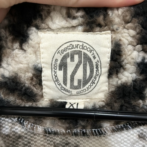 Faux Fur Quarter Zip Pullover Sweatshirt women’s size XL - Picture 4 of 6